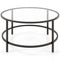 36 Inch Round Coffee Table with Tempered Glass Tabletop