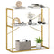 36" Console Table 2-Tier Entryway Table with Wooden Open Shelves and Metal Frame