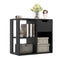 3-Cube Bookcase 2-tier Wooden Storage Shelf with Pull-out Drawer-Brown