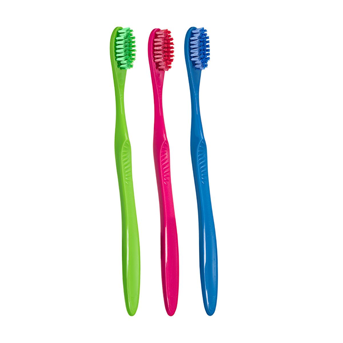 Benri Dent Toothbrush Set - 3 Medium Bristle Brushes for Adults