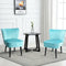 Set of 2 Upholstered Modern Leisure Club Chairs with Solid Wood Legs