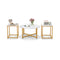 3-Piece Coffee Table Set Round Coffee Table and 2PCS Square End Tables