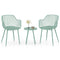 3 Piece Patio Chair Set with PP Seat and Tabletop for Porch