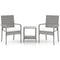 3 Piece Patio Furniture Set with Seat Cushions and Tempered Glass Tabletop for Balcony