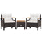 3 Pieces Patio Rattan Furniture Set with Removable Cushion