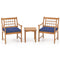 3 Piece Wood Patio Furniture Set with Seat Cushions and Acacia Wood Frame