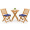 3 Pieces Acacia Wood Patio Folding Bistro Set with Soft Cushions