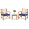 3 Pieces Outdoor Furniture Set with Soft Seat Cushions