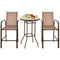 3 Pieces Outdoor Patio Bar Table Stool Set