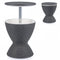 3 in 1 8 Gallon Patio Rattan Cooler Bar Table with Adjust Ice Bucket-Black