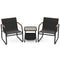 3 Pieces Patio Furniture Set Outdoor Bistro Conversation Set-Brown