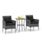 3 Pieces Patio Furniture Set with Cushioned Patio Chairs and Tempered Glass Coffee Table