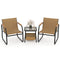 3 Pieces Patio Furniture Set Outdoor Bistro Conversation Set-Brown