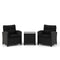 3 Pieces Patio Furniture Set with Tempered Glass Coffee Table