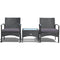 3 Pieces Patio Wicker Rattan Furniture Set with Cushion for Lawn Backyard