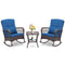 3 Pieces Rocking Bistro Set with 2-Tier Coffee Table