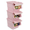 3 Pieces Storage Bins on Wheels Stackable Plastic Boxes with Stay-Open Lid (M)