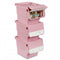 3 Pieces Storage Bins on Wheels Stackable Plastic Boxes with Stay-Open Lid (S)
