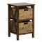 3/4-Tier Nightstand with 2 Seagrass Baskets Narrow X-Design-3