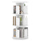 3-Tier Rotating Bookshelf with Dividers and Anti-falling Baffles
