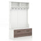 3 in 1 Coat Rack with Entryway Bench and Hooks and Enclosed Cabinet