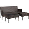 3 Pieces Patio Furniture Sectional Set with 5 Cozy