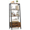 4-Tier Ladder Shelf with 2 Drawers 52.5 Inch Tall Freestanding Bookcase