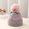 Baby Hat Double-layer Thickened Jacquard Heart