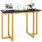42 Inches Modern Faux Marble Entryway Table with Geometric Metal Frame