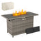 44.5 Inch Propane Fire Pit Table Rattan Gas 2-in-1 with Stainless Steel Burner