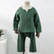 Children's Crepe Cotton Home Wear Suit Solid Color Two-piece Set