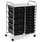 15-Drawer Utility Rolling Cart with Drawers Multi-Use Storage-Icecream Multicolor