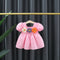 Girl's Square Collar Puff Sleeve Princess Dress