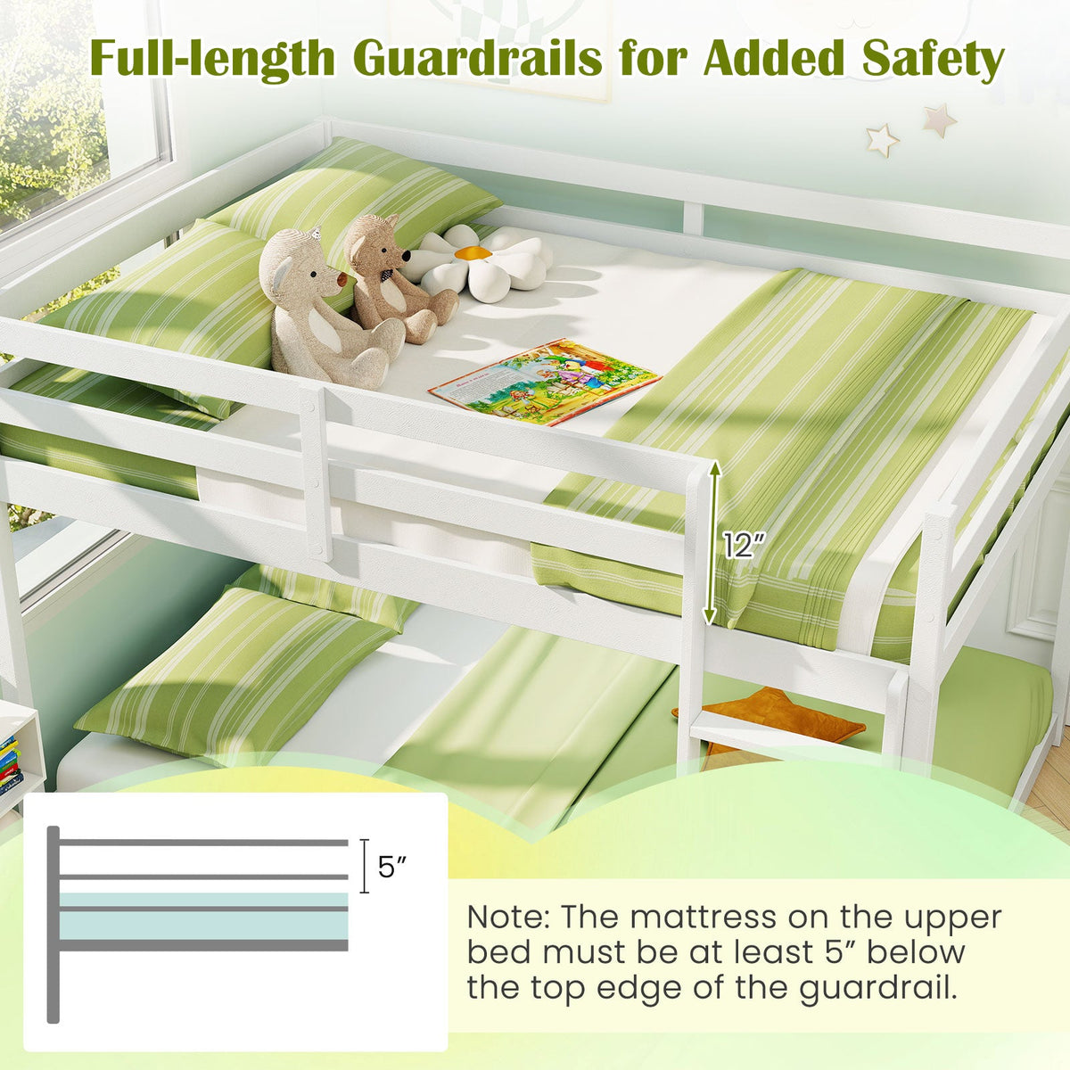 Low-to-ground wood bunk bed (Full)