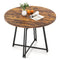 47 Inch Dining Table for 4-6 People Round Kitchen Table with Cross Base