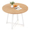 47 Inch Dining Table for 4-6 People Round Kitchen Table with Cross Base