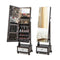 47 Inch Lockable Jewelry Cabinet Armoire with 3-Color LED Lights