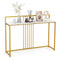47 Inch Long Entryway Table with Faux Marble Top and Baffle