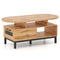 47 Inch Oval Coffee Table with Storage and Open Compartments for Living Room