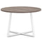 47 Inch Round Dining Table with Stable X-shaped Base and Round Thickened Tabletop