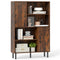 47 Inch Storage Cabinet Freestanding Bookcase with 2 Doors and 4 Open Shelves