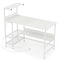 48 Inch Computer Desk with Power Outlets and Storage Shelves