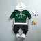 Boys' suit letter print hood
