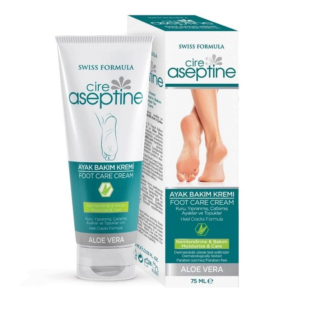 Cire Aseptine Foot Care Cream 75ml - Natural Aloe Vera Moisturizer for Dry, Cracked Feet & Heels