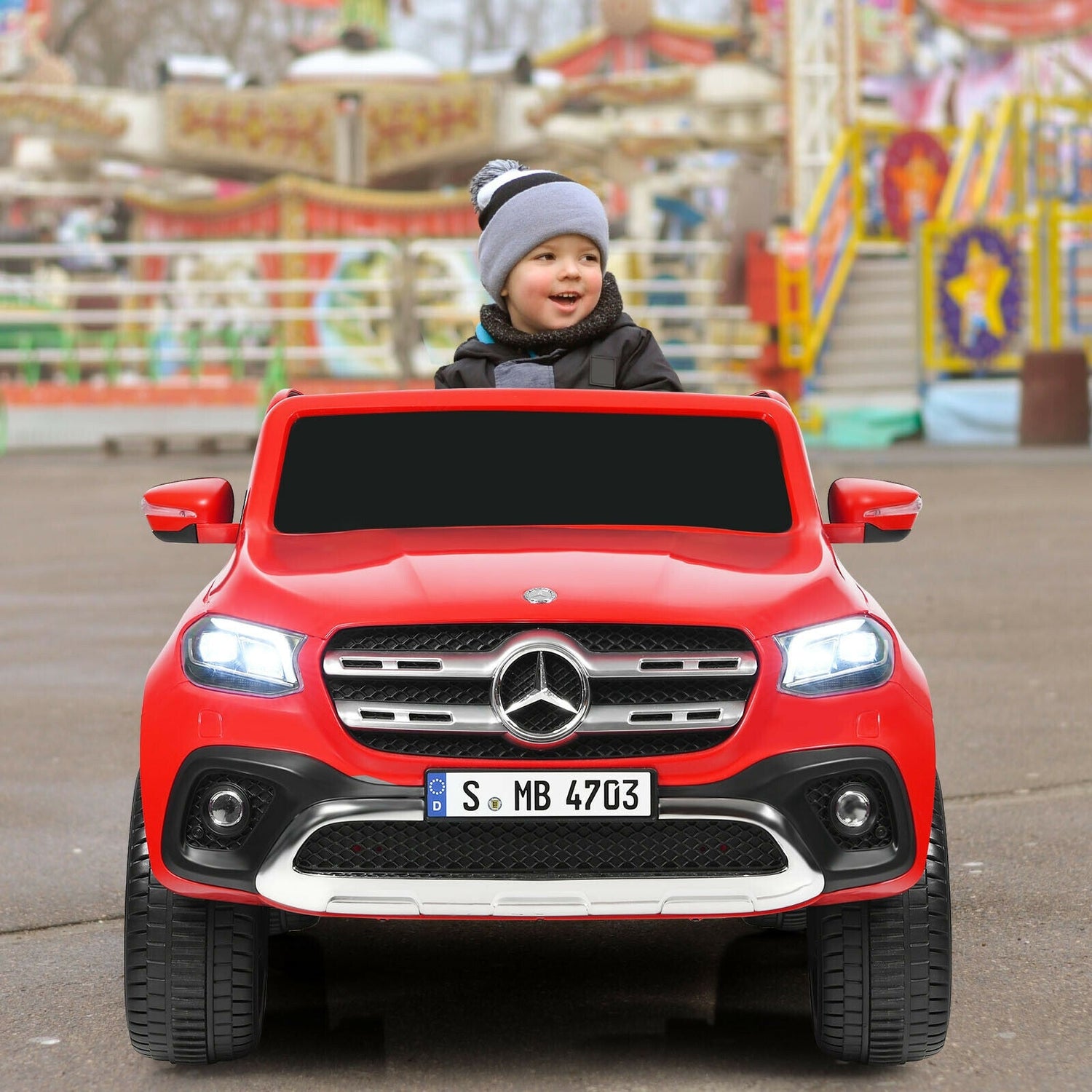 12V 2-Seater Kids Ride On Car Licensed Mercedes Benz X Class RC with Trunk-Red