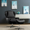 360¬∞ Swivel Leather Lounge Chair with Ottoman and Aluminum Alloy Base