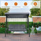 Outdoor 3-Seat Porch Swing with Adjust Canopy and Cushions
