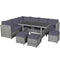 7 Pieces Patio Rattan Dining Furniture Sectional Sofa Set with Wicker Ottoman