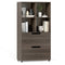 4-Cube Bookcase with 2 Drawers 51 inch 5-Tier Tall Freestanding Bookshelf