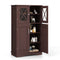 4 Doors Freeestanding Bathroom Floor Cabinet with Adjustable Shelves